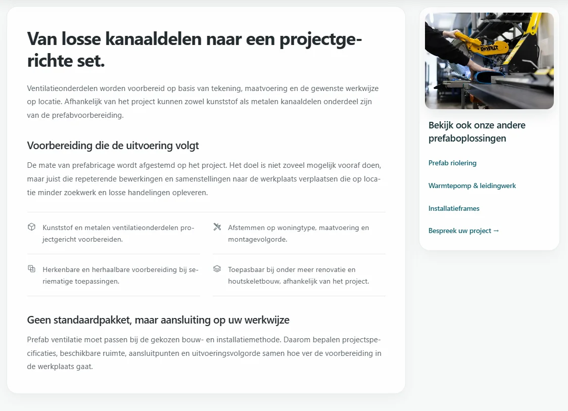 Vallei Prefab – Maatwerk website