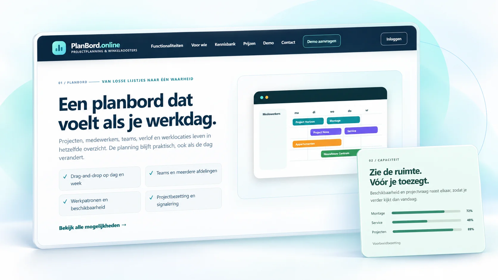PlanBord.online, projectplanning en winkelroosters