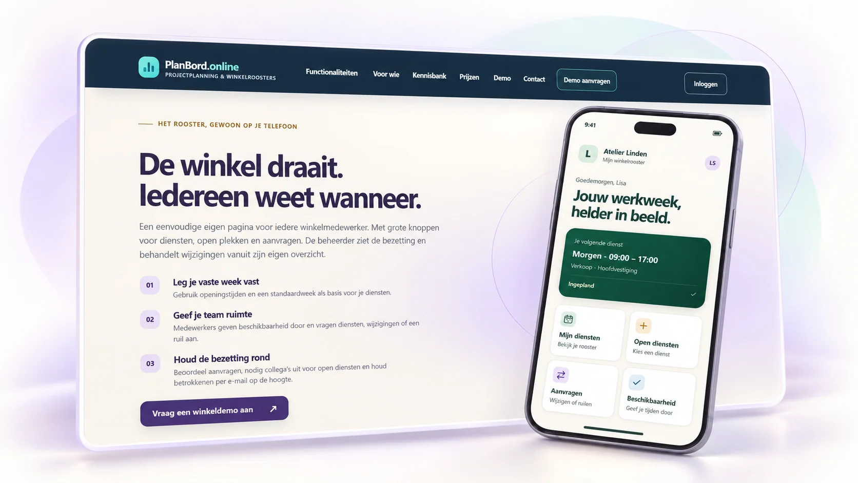 PlanBord.online, projectplanning en winkelroosters